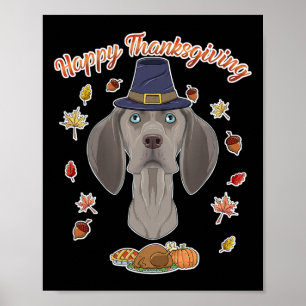 Póster Feliz Día de Acción de Gracias Amo a los Perros I 