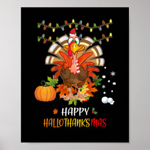 Póster Feliz Día de Acción de Gracias Calabaza Hallothank