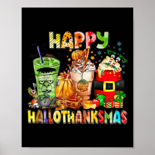 Póster Feliz Día de Acción de Gracias de Hallothanksmas