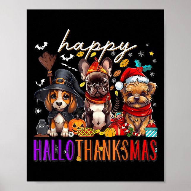 Póster Feliz Día de Acción de Gracias de Hallothanksmas D (Frente)