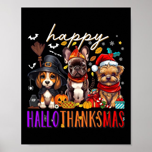 Póster Feliz Día de Acción de Gracias de Hallothanksmas D (Frente)