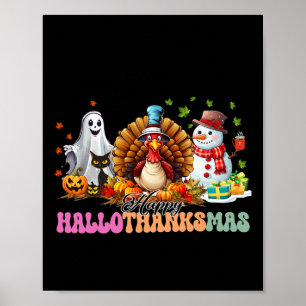 Póster Feliz Día de Acción de Gracias de Hallothanksmas G