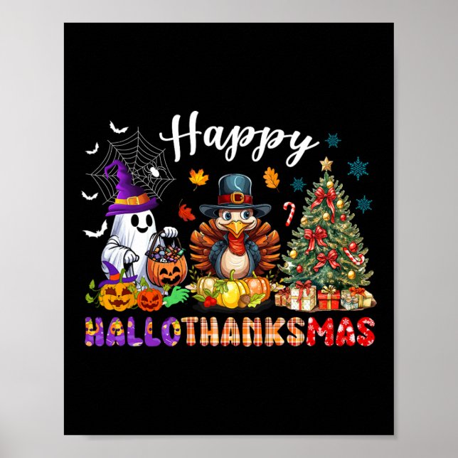 Póster Feliz Día de Acción de Gracias de Hallothanksmas G (Frente)