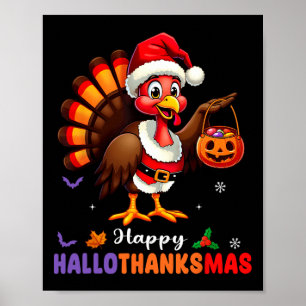 Póster Feliz Día de Acción de Gracias de Hallothanksmas S