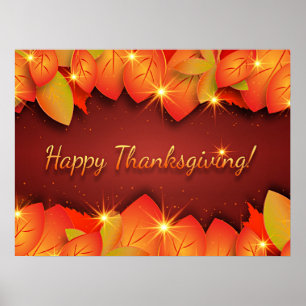 Póster Feliz Día de Acción de Gracias, decorativo,