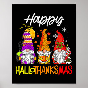 Póster Feliz Día de Acción de Gracias Hallothanksmas Gnom