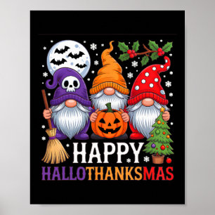Póster Feliz Día de Acción de Gracias Hallothanksmas Gnom
