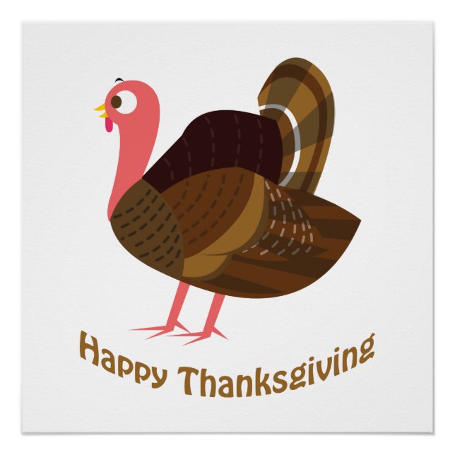 Póster ¡Feliz Día de Acción de Gracias! Pavo (Anverso)