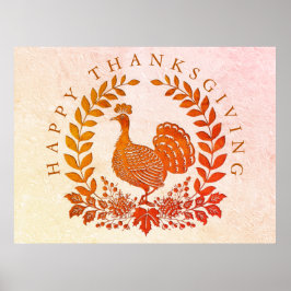 Póster Feliz Día de Acción de Gracias, Poster de Turquía