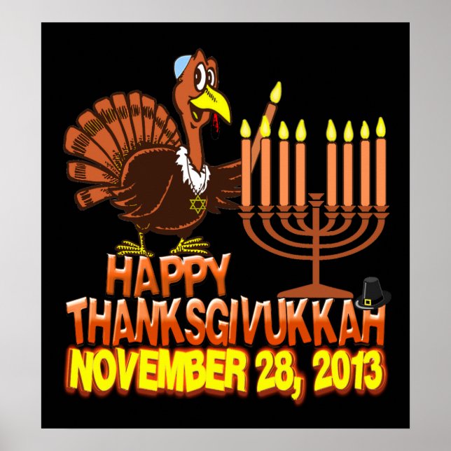 Póster Feliz Día de Acción de Gracias, Poster Hanukkah (Frente)