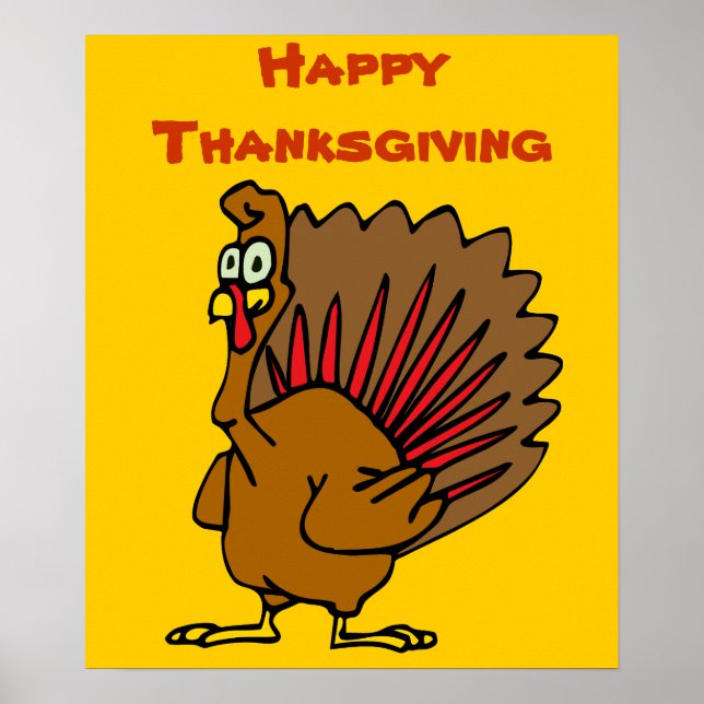 Póster Feliz Día de Acción de Gracias, Silly Turkey (Frente)