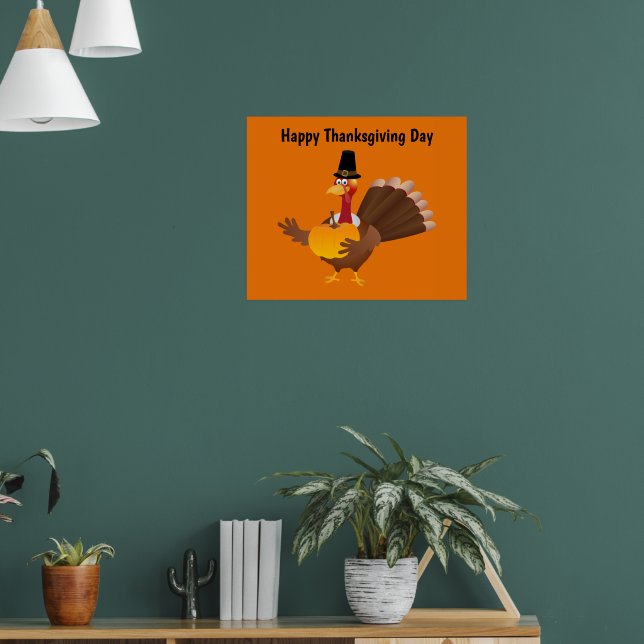Póster Feliz Día de Acción de Gracias Turquía (Salón 1)