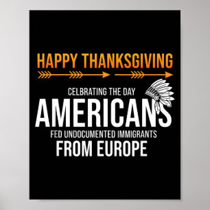 Póster Feliz Día de Acción de Gracias, Verdad Nativa Amer