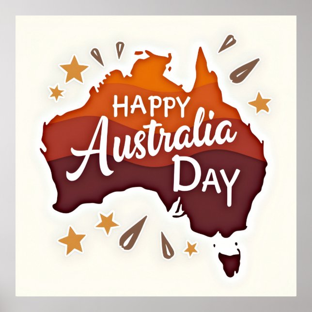 Póster Feliz Día de Australia (Frente)