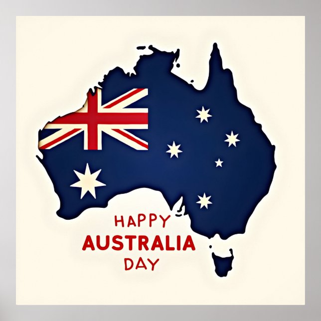 Póster Feliz Día de Australia (Frente)