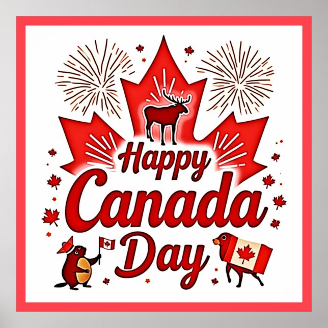 Póster ¡Feliz Día de Canadá! (Frente)
