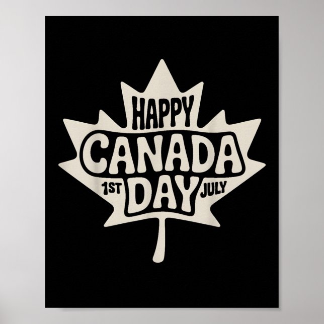Póster Feliz Día de Canadá 2025: Arce de bandera tradicio (Frente)