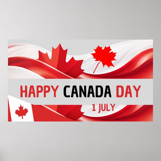 Póster Feliz Día de Canadá, primer Poster de julio. Bande (Frente)