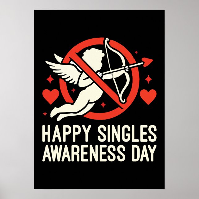 Póster Feliz Día de Conciencia de los Solteros, Día de Sa (Frente)