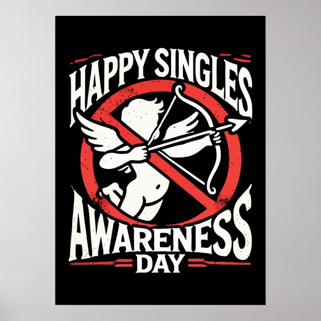 Póster Feliz Día de Conciencia de los Solteros, Día de Sa (Frente)