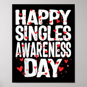 Póster Feliz Día de Conciencia de los Solteros Sin Pareja