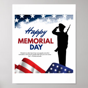 Póster Feliz Día de Conmemoración Poster Estadounidense