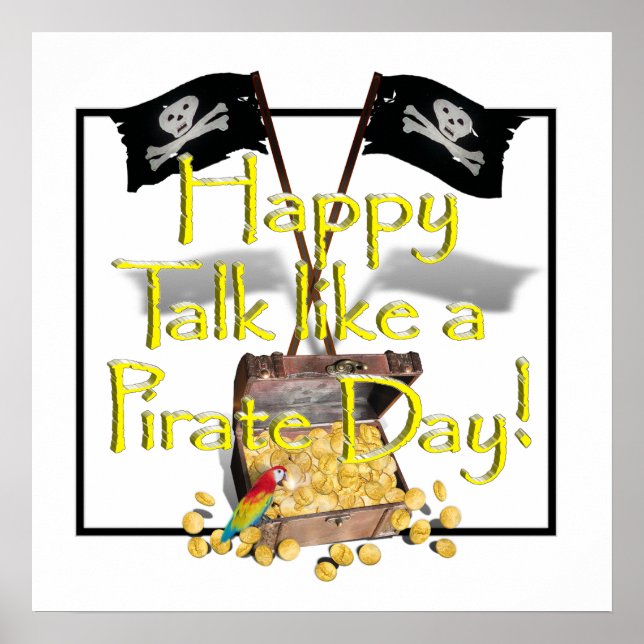 Póster Feliz día de "Hablar como un pirata" (Frente)