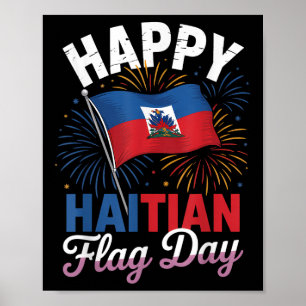 Póster Feliz Día de la Bandera Haitiana Guay Haiti Flag M