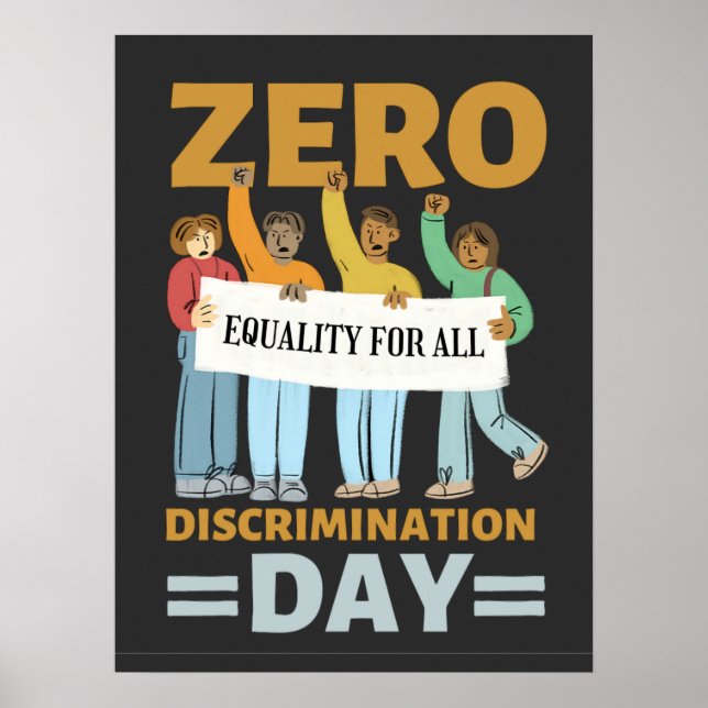 Póster Feliz Día de la Discriminación Cero, Igualdad de G (Frente)