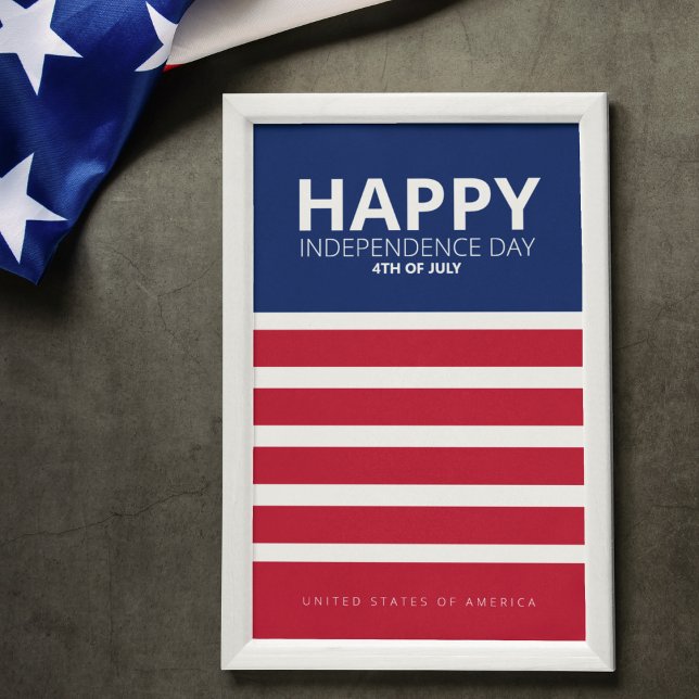 Póster Feliz Día de la Independencia 14 de julio (Happy Independence Day 14th july)