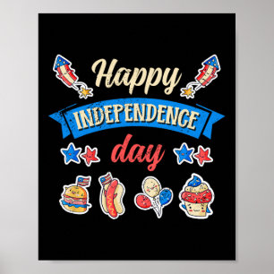 Póster Feliz Día De La Independencia - 4 De Julio