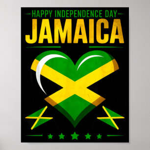 Póster Feliz Día de la Independencia Jamaica 1962 Corazón