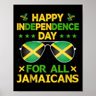 Póster Feliz Día de la Independencia para todos los jamai
