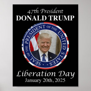 Póster Feliz Día de la Liberación al presidente Donald Tr