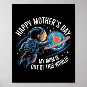 Póster Feliz Día de la Madre Astronauta Niños niño pequeñ