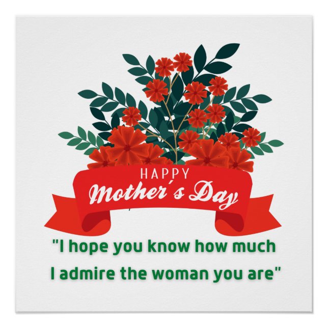 Póster Feliz Día De La Madre Con Amor Y Flores Camiseta (Anverso)