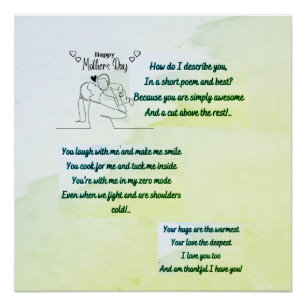 Póster Feliz Día de la Madre con un poema original