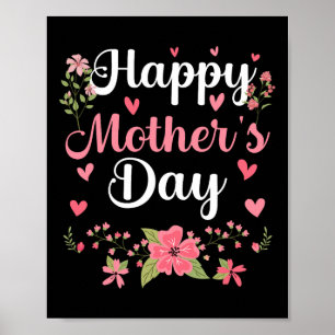 Póster Feliz Día de la Madre, mamá, deliciosas mujeres fl