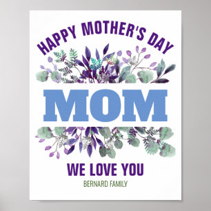 PÓSTER FELIZ DÍA DE LA MADRE MAMÁ REGALO PERSONALIZADO