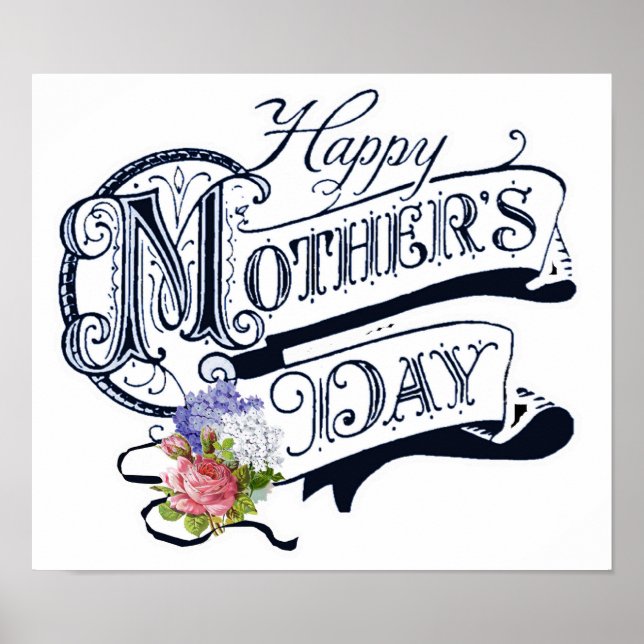 Póster Feliz Día de la Madre Poster Personalizado (Frente)