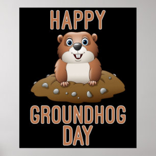 Póster Feliz Día de la Marmota