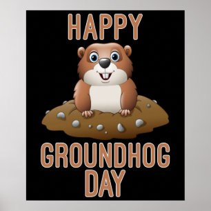 Póster Feliz Día de la Marmota