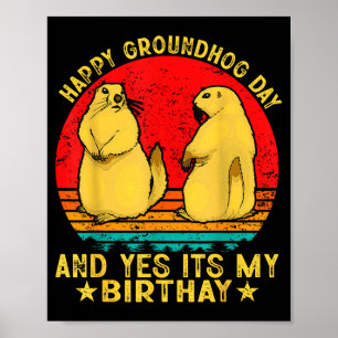 Póster Feliz Día de la Marmota 2025 Divertido Amante de l