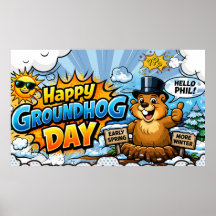 Feliz Día de la Marmota Fondo Divertido