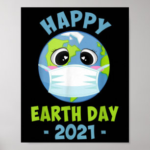 Póster Feliz Día de la Tierra 2021 divertidos niños de la