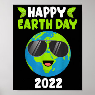 Póster Feliz Día de la Tierra 2022 Divertido niño pequeño