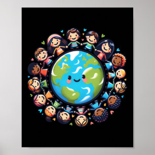 Póster Feliz Día de la Tierra 2025 Día de Guay para niños