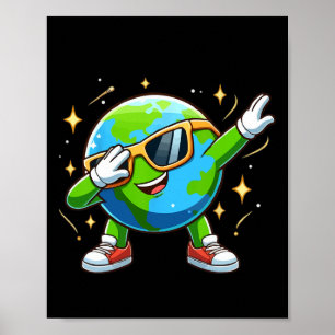 Póster Feliz Día de la Tierra 2025 Divertido niño pequeño