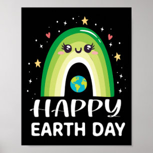 Póster Feliz Día de la Tierra Camisas Cute Mundo Para Muj