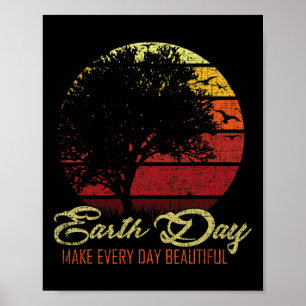 Póster Feliz Día de la Tierra Niños Grunge Niños Chicas H